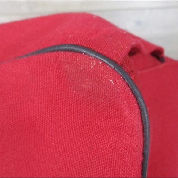 Rare T. Anthony LTD Red Canvas Leather Backpack - Picture 5 of 8